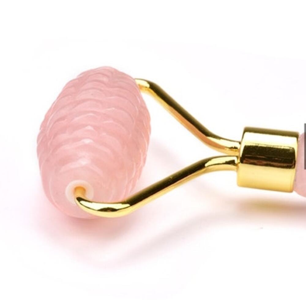 CJB Cecily Braden Luxury Rose Quartz Spike Roller Facial Massage Skin Care - Picture 2 of 4